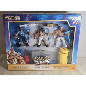 Knuckle Crunchers John Cena, The Rock & Cody Rhodes Action Figure Set NEW